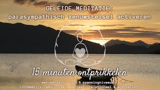 Geleide meditatie 15 minuten ontprikkelen parasympathische zenuwstelsel activeren [upl. by Most]