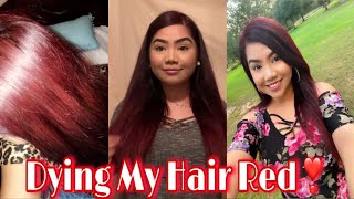 Dying My Hair Red Ft Loreal HiColor Intense Red [upl. by Fons]