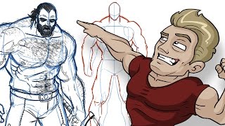 How to Draw BIG BADASS DUDES  Extreme Male Muscle Anatomy Tutorial [upl. by Acino806]