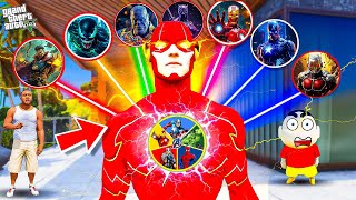 Flash Became Powerful Avenger Using Watch amp Save FranklinShinchan amp Avengers From Thanos In GTA 5 [upl. by Melburn]