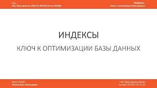 Индексы в базе данных  ключ к оптимизации  Что это Для чего нужны Илья Хохлов [upl. by Ophelie154]