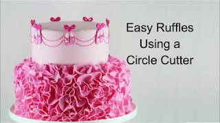 Easy Rolled Fondant Ruffles Using a Round Cutter [upl. by Broder]