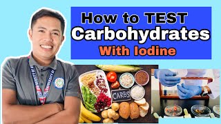 HOW TO TEST STARCHCARBOHYDRATES ON FOOD USING IODINE SOLUTION Biology [upl. by Rankin266]