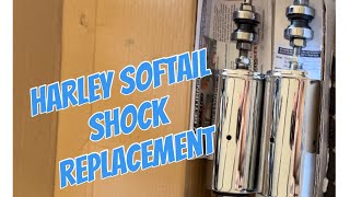 Harley Davidson softail shock replacement Lowering shocks progressive 422 [upl. by Berard403]