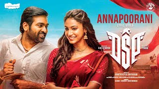 Annapoorani  Official Lyrical Video  DSP  Vijay Sethupathi  DImman  Sid Sriram  Ponram [upl. by Onaicram]