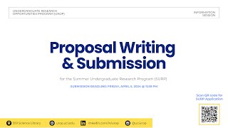 2024 Summer Undergraduate Research Program SURP Proposal Writing amp Submission [upl. by Nickey262]