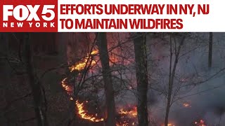 Efforts underway in NY NJ to contain wildfires [upl. by Azeret231]