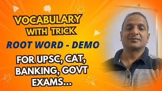 Best Trick for English Vacabulary for all Govt Exams  Based on root word Demo  Class 1 [upl. by Anivle]