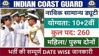 इंडियन कोस्ट गार्ड नाविक जीडी भर्ती 2024  Coast Guard Navik GD Recruitment 2024 [upl. by Eemaj]