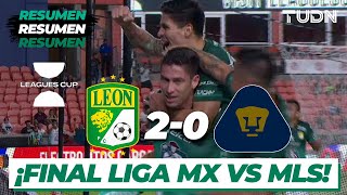 Resumen y goles  León 20 Pumas  Leagues Cup 2021 Semifinal  TUDN [upl. by Greeley]