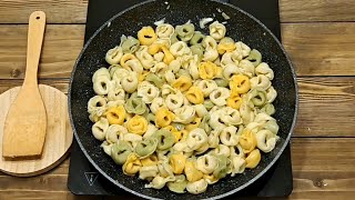 Pasta Tortellini Stuffed With Cheese and Cooked in garlic [upl. by Animor215]