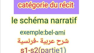 catégorie du récit s2le schéma narratif شرح بالعربية و الفرنسيةpartie1 [upl. by Pfosi]