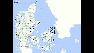 Timelapse of railway stations in Denmark Wikidata QGIS [upl. by Fawcett778]