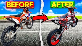 KTM 250 EXC Supermoto Transformation [upl. by Airotcivairam]