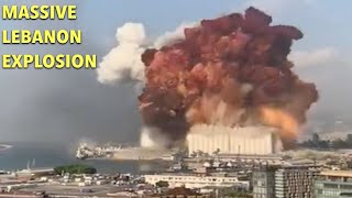 MASSIVE Beirut Lebanon EXPLOSION ALL ANGLES Compilation [upl. by Ailil775]