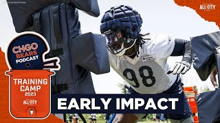 Chicago Bears Training Camp Gervon Dexter rookies impress in 1st day of pads  CHGO Bears Podcast [upl. by Noelyn]