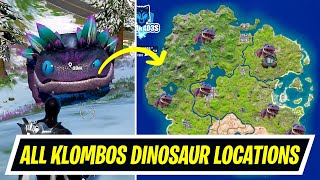 All Klombo Dinosaur Spawn Locations in Fortnite [upl. by Azal]