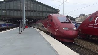 HD Thalys TGV Set 4343 departs Gare Du Nord for Bruxelles Midi 22714 [upl. by Nalad]