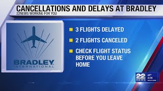 Cancellations and delays continue at Bradley International Airport [upl. by Nadirehs]