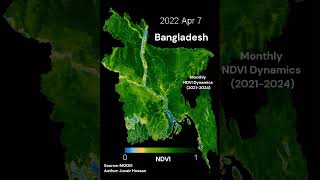 Monthly NDVI Animation of Bangladesh 2021 2024 [upl. by Zsa Zsa]