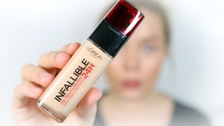 LOreal Infallible 24hr Foundation ♡ Review amp Wear Test [upl. by Rosene825]