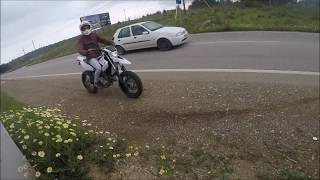 Yamaha wr125x full ARROW exhaust FLY BYRev Bomb [upl. by Ahseyd]