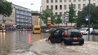 Extremes Unwetter in Wuppertal Überschwemmte Straßen vollgelaufene Keller Hochwasser  29052018 [upl. by Ardnas]