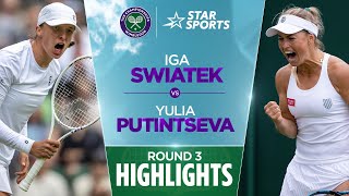 Iga Swiatek v Yulia Putintseva  Round 3 Highlights  WimbledonOnStar [upl. by Adnovay]