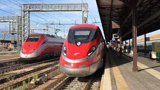 FRECCIAROSSAFRECCIARGENTOITALO E TUTTI I TIPO DI TRENI ALLA STAZIONE DI VERONA PORTA NUOVA [upl. by Fran]