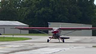 1948 Luscombe Silvaire 8F Tail Wheel Aeroplane with Continental C90 Engine Taxiing to Full Stop [upl. by Ahsinar1]