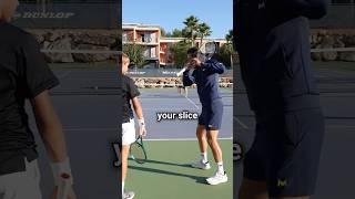 2 easy tips to transform the power of your slice 🔥 tennis slice tenniscoach tenistips [upl. by Adnarem]