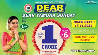 NAGALAND STATE DEAR 1 PM YAMUNA SUNDAY WEEKLY DRAW DATE 17112024 LIVE FROM KOHIMA [upl. by Manuela]