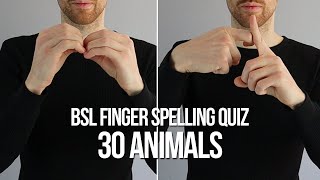 BSL Finger Spelling Quiz for Beginners 30 Animals [upl. by Alegre125]