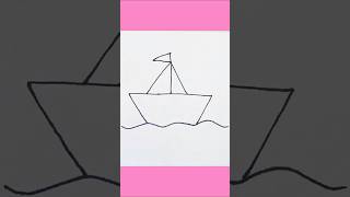 How to draw boat for kids and toddlers easy boat drawing shorts ytshort easydrawing [upl. by Mulvihill779]