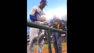 Matt Kemp gives Gear to Fan in San Francisco [upl. by Kenney]