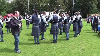 Grampian Police Pipe Band tuning UK Pipe Band Championships 2018 [upl. by Eussoj900]