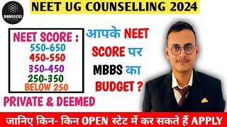 NEET SCORE VS BUDGET FOR PRIVATE MEDICAL COLLEGES AND DEEMED UNIVERSITIESNEET 2024 SCORE VS BUDGET [upl. by Thadeus43]