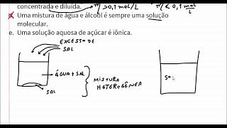 Sobre soluções marque a alternativa correta [upl. by Etsirk116]