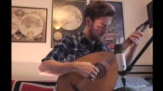 Bach  Bourée E minor played on a Lute Guitar by Tom Janes [upl. by Elleunamme]