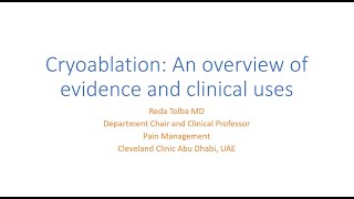 Cryoablation An overview of evidence and clinical use [upl. by Buzz428]