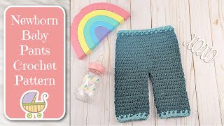 Newborn Baby Pants Crochet Pattern  Crochet for beginners [upl. by Karlik]