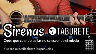 Sirenas  Taburete ACORDES para guitarra [upl. by Just241]