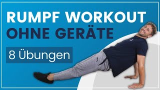 Rumpf Workout ohne Geräte ➡️ 8 Übungen für Zuhause [upl. by Ennirroc]