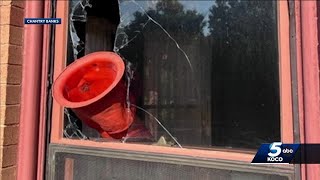 Overholser Mansion defaced by vandals this week [upl. by Atinuhs]