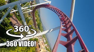 Shock VR 360 Roller Coaster POV AWESOME Rainbow Magicland Italy [upl. by Neile]