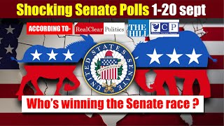 🔥 Shocking Senate Polls 120 Sept RealClear Politics The Hill amp Emerson College Predictions 📊🏛️ [upl. by Coumas]