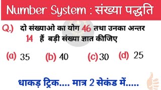 संख्या पद्धति  Number System  Part 01  SUPERTET  UPTET  SSC  RRB Group D  UPSI  CTET [upl. by Carper]