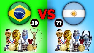 Brazil Vs Argentina All Trophies Compared 🏆 [upl. by Tenenbaum277]