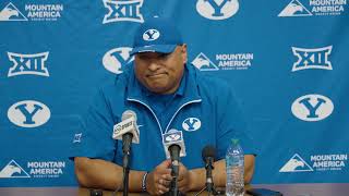 Kalani Sitake  BYU Football  Postgame  Wyoming  September 14 2024 [upl. by Ecirb780]