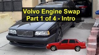 Volvo V70 Turbo motor swap engine replacement introduction Part 1 of 4 how to remove it  VOTD [upl. by Sissel]